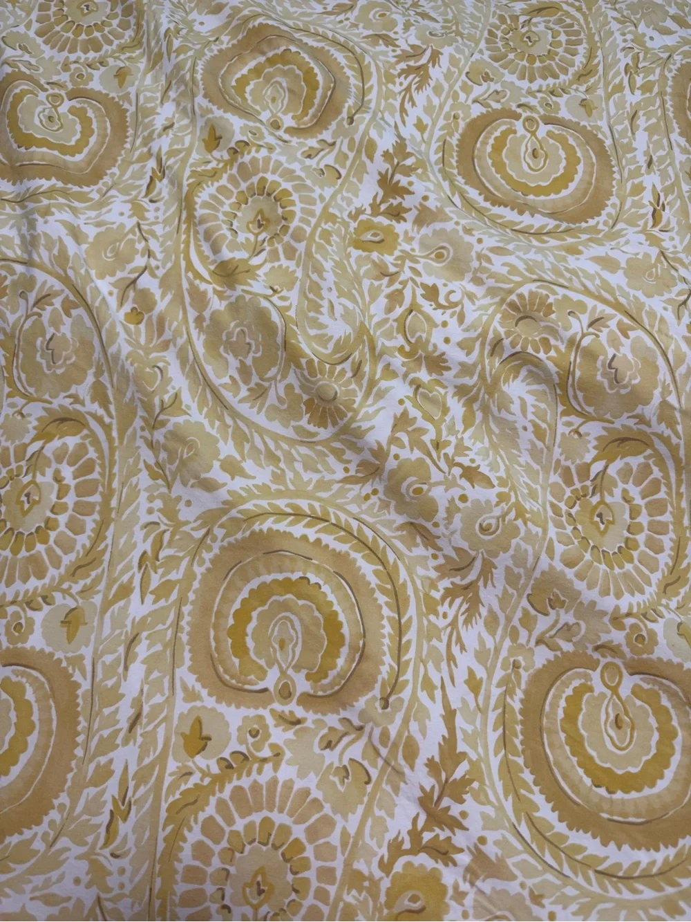 Pottery Barn yellow Viola paisley duvet and pillow shams